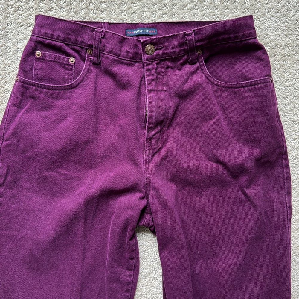 🟢 5/$25 Vintage Bill Blass | Easy Fit High Rise Jeans in Plum | Size 12P